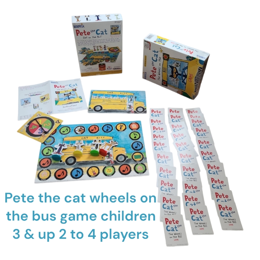 Pete the cat wheels on the bus game board game 2-4 players ages 3 & up